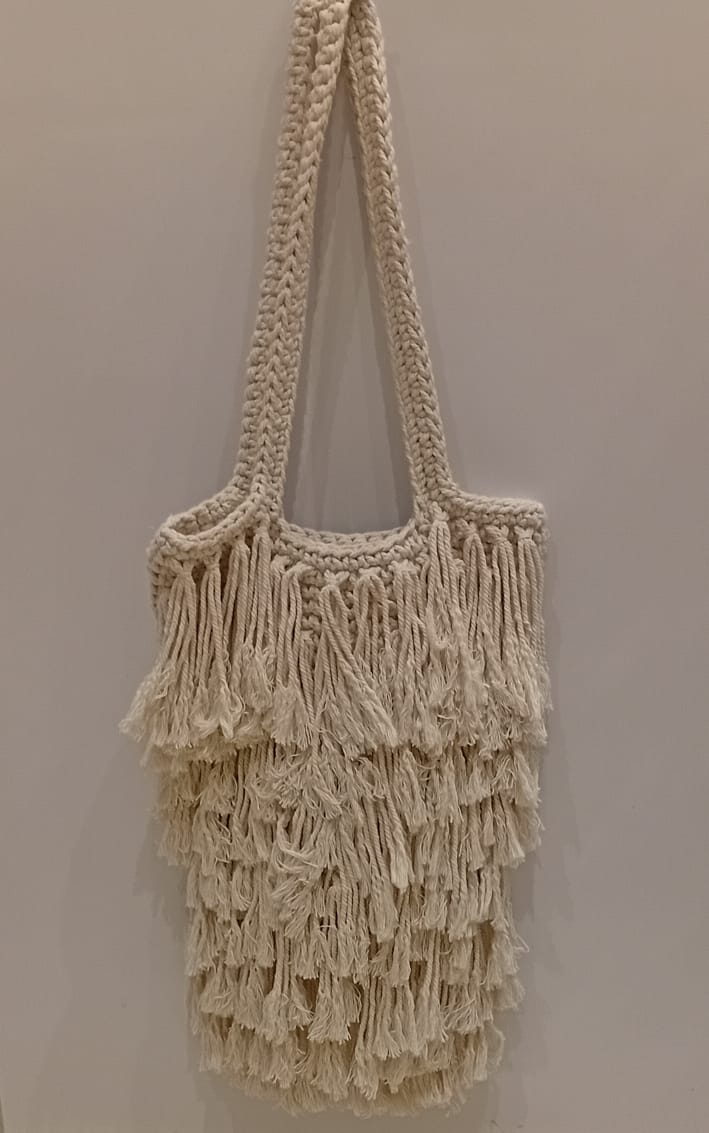 Stylish Handmade Macramé Fringe Bag – Premium 3-Piece Boho Set for 249 DHS
